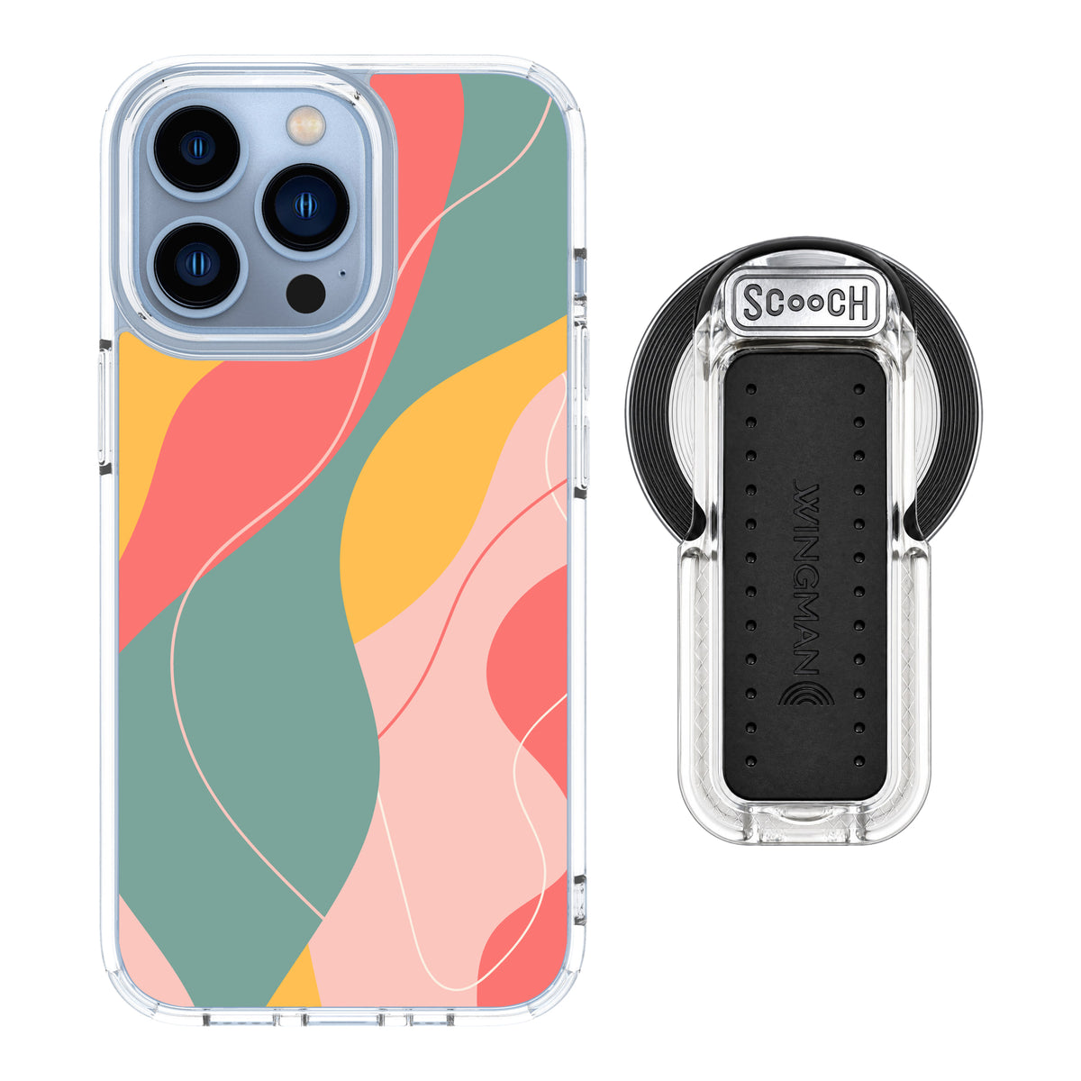 MagCase Abstract Pastel for iPhone 13 Pro with Clear Wingback for MagSafe