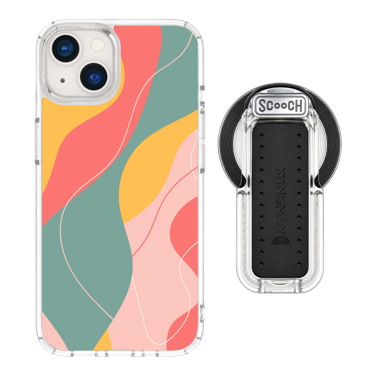 MagCase Abstract Pastel for iPhone 13 with Clear Wingback for MagSafe