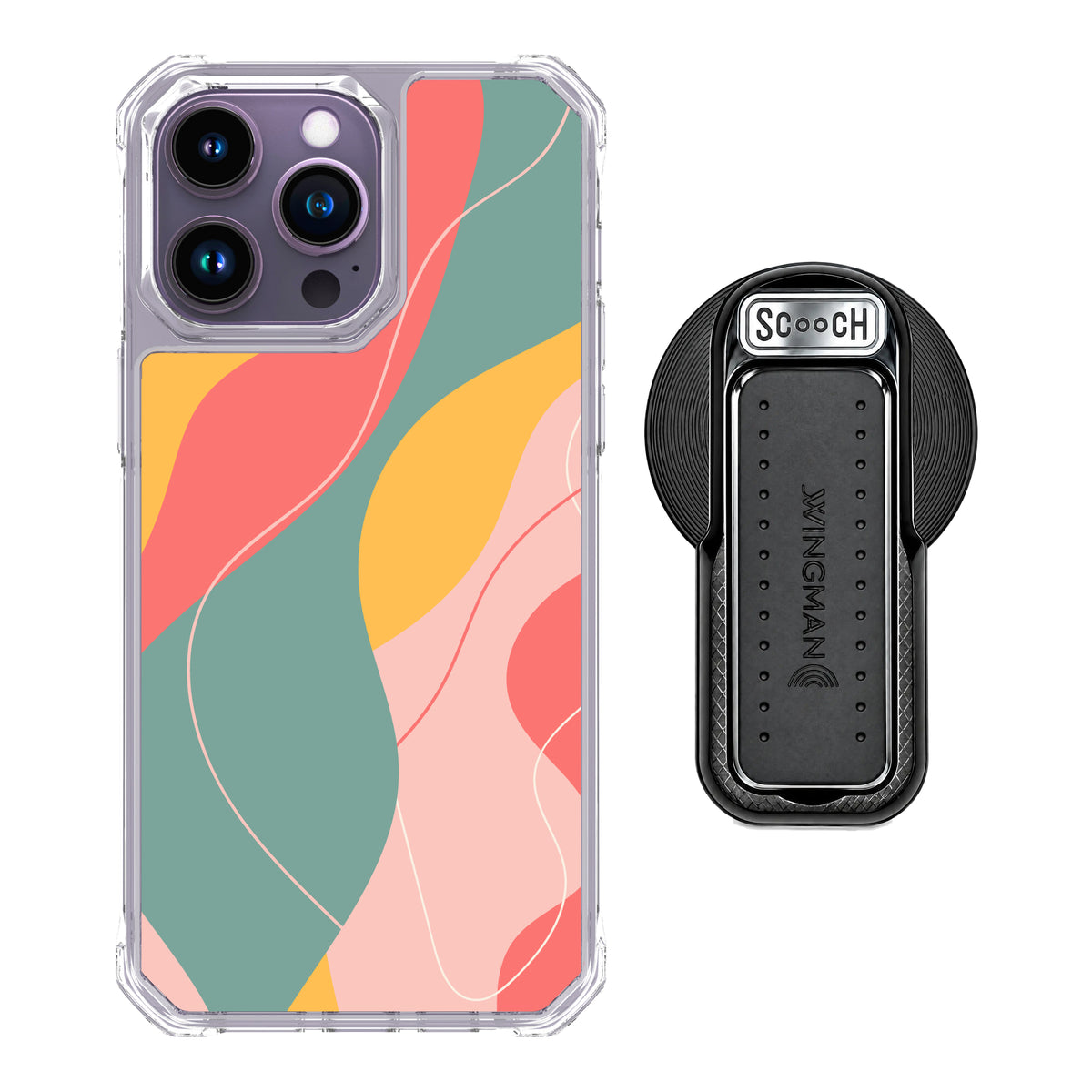 MagCase Abstract Pastel for iPhone 14 Pro Max with Black Wingback for MagSafe