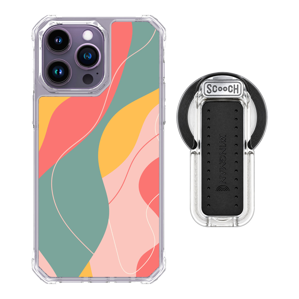 MagCase Abstract Pastel for iPhone 14 Pro Max with Clear Wingback for MagSafe