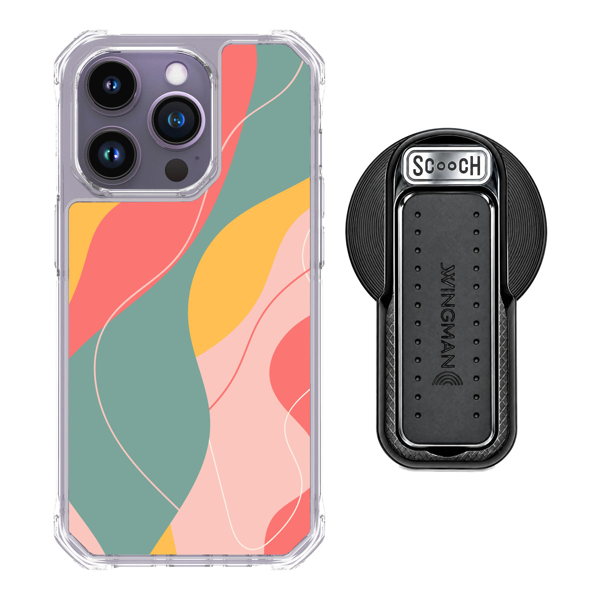 MagCase Abstract Pastel for iPhone 14 Pro with Black Wingback for MagSafe