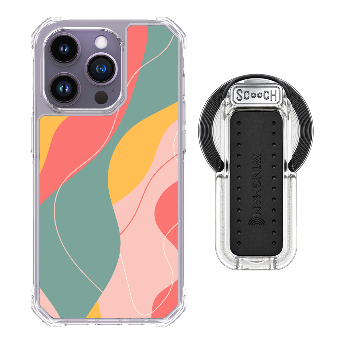 MagCase Abstract Pastel for iPhone 14 Pro with Clear Wingback for MagSafe