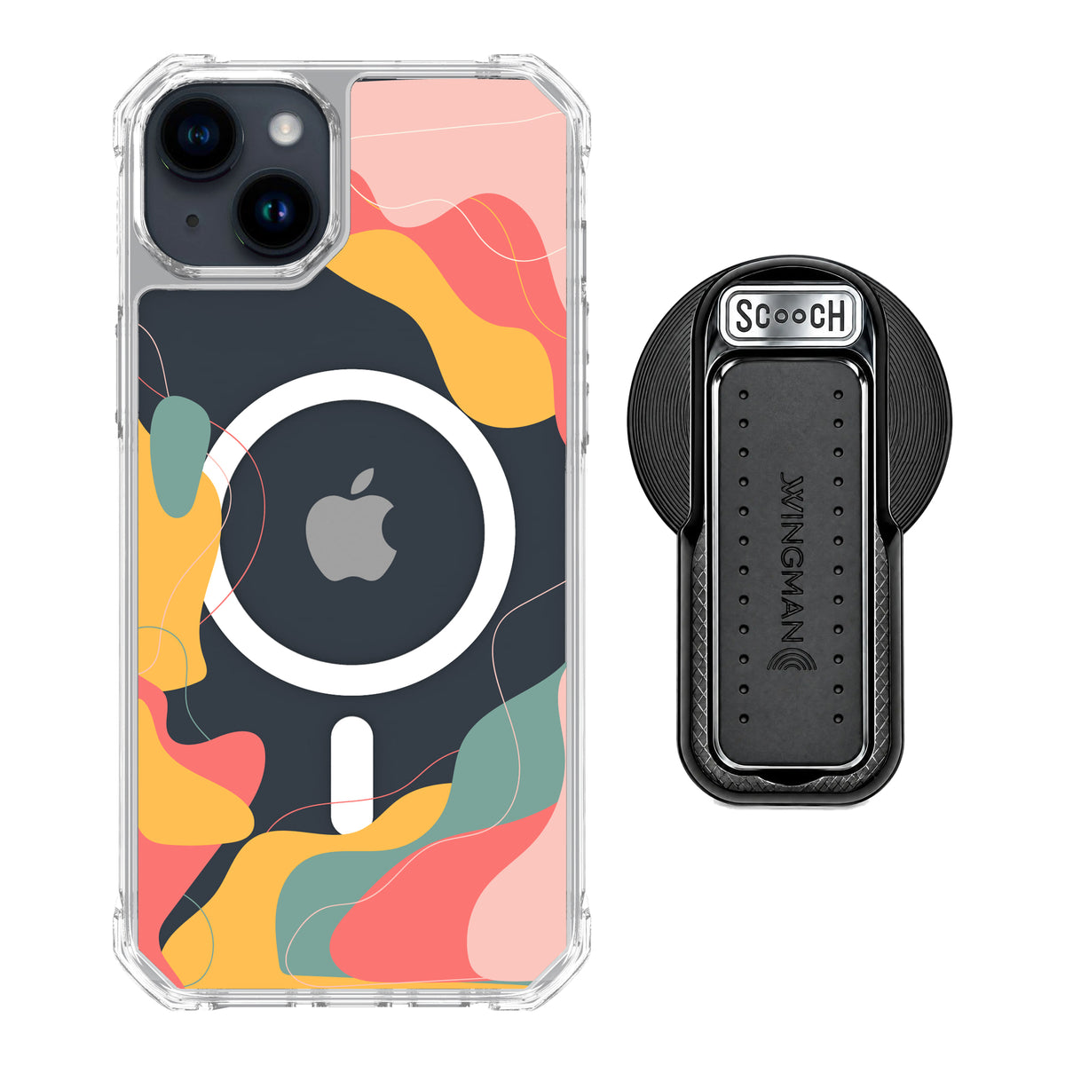 MagCase Abstract Pastel for iPhone 15 Plus with Black Wingback for MagSafe