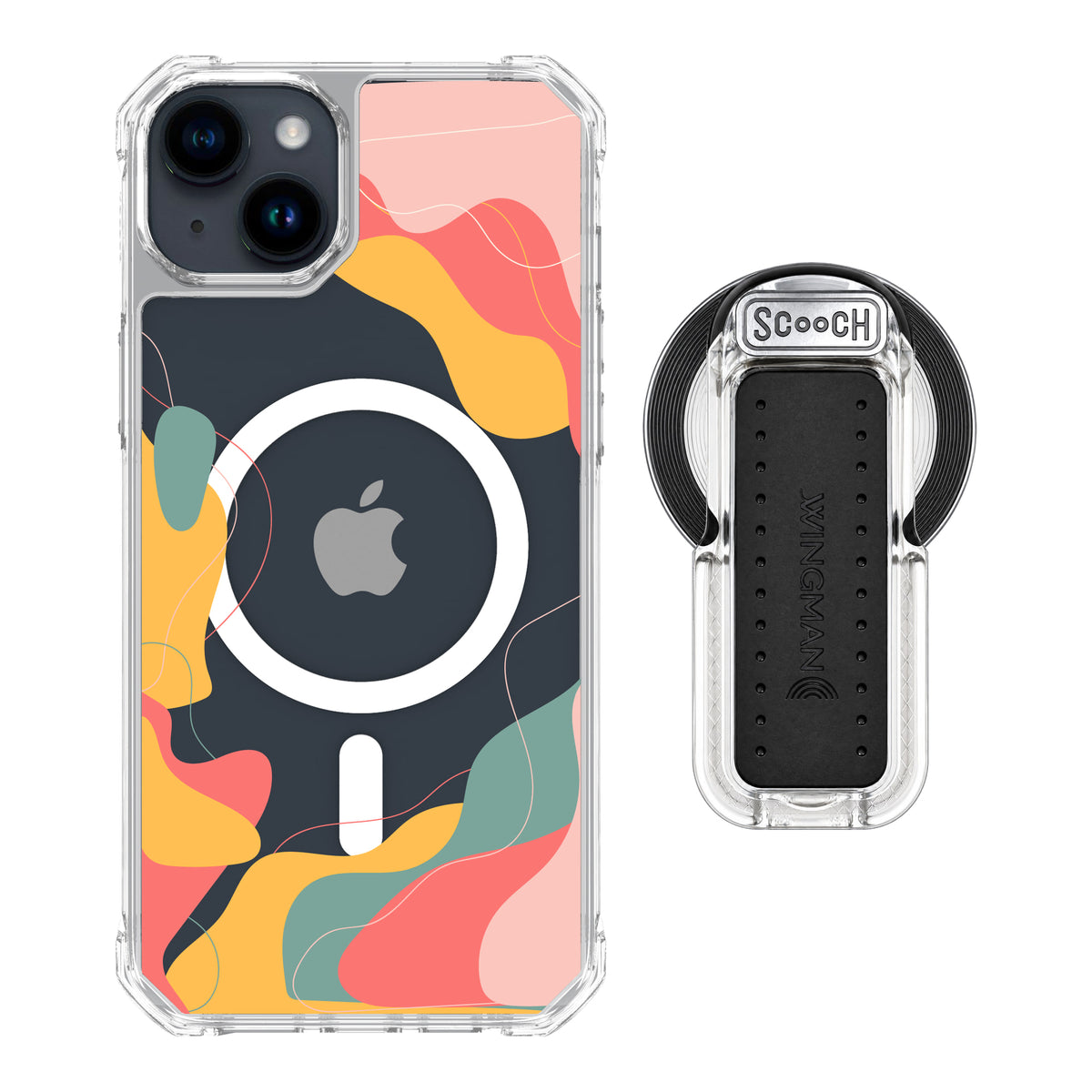 MagCase Abstract Pastel for iPhone 15 Plus with Clear Wingback for MagSafe