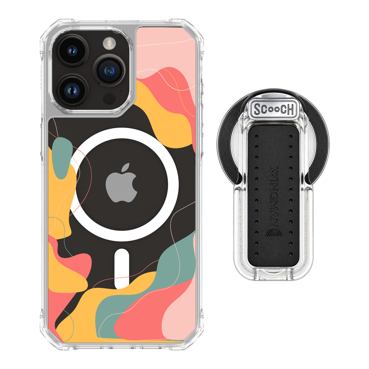MagCase Abstract Pastel for iPhone 15 Pro Max with Clear Wingback for MagSafe