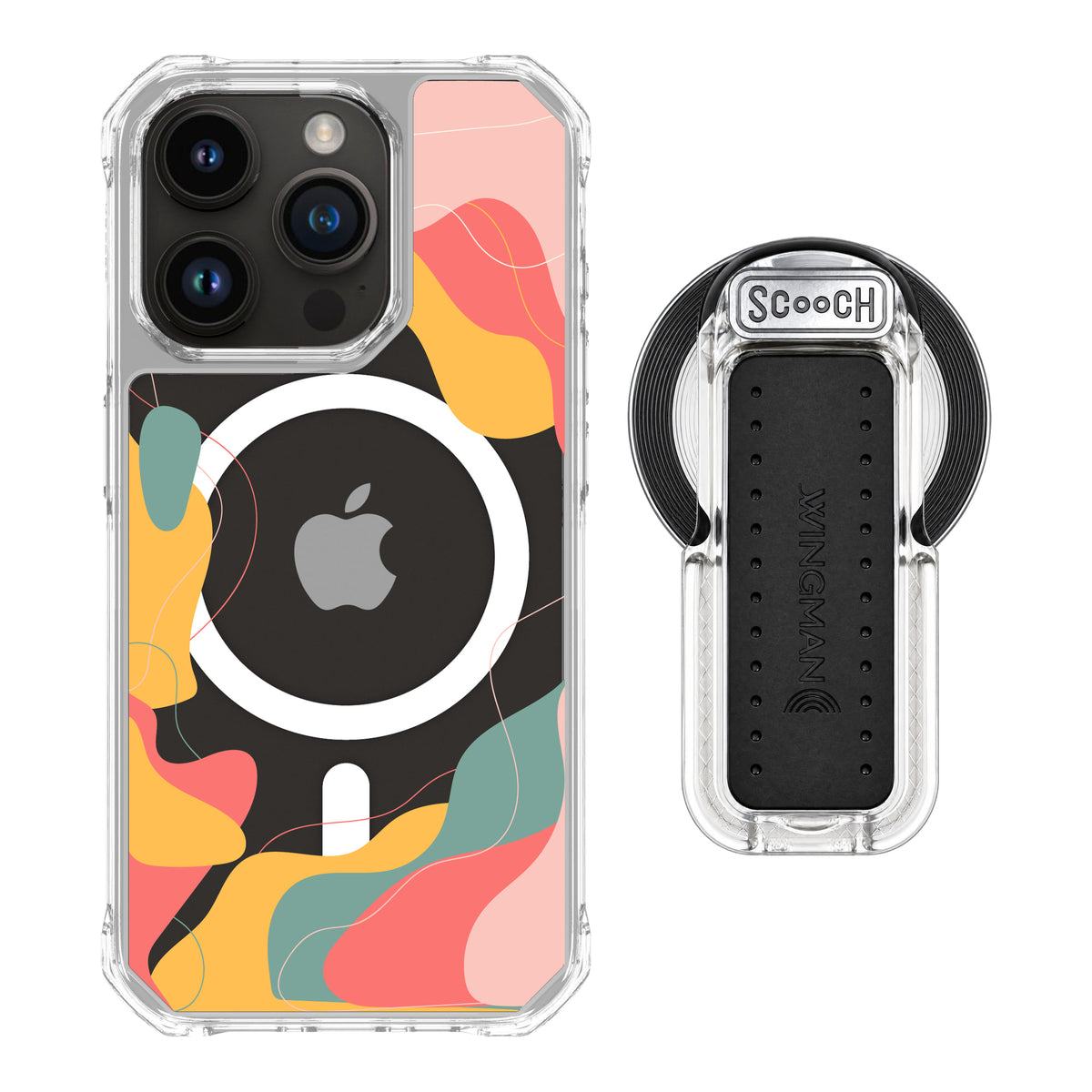 MagCase Abstract Pastel for iPhone 15 Pro with Clear Wingback for MagSafe
