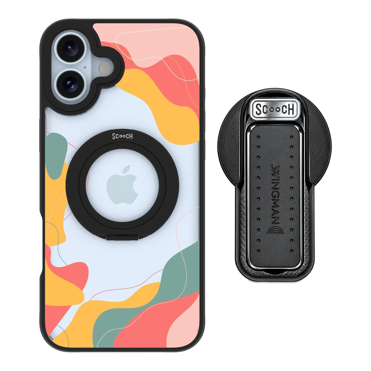 HaloCase Abstract Pastel for iPhone 16 Plus with Black Wingback for MagSafe