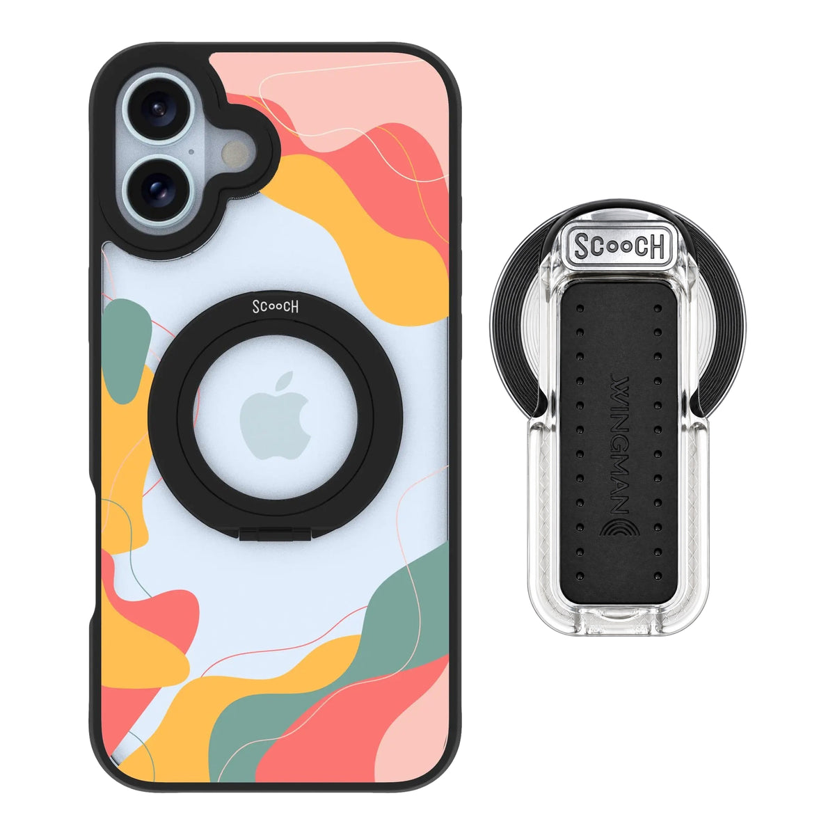 HaloCase Abstract Pastel for iPhone 16 Plus with Clear Wingback for MagSafe