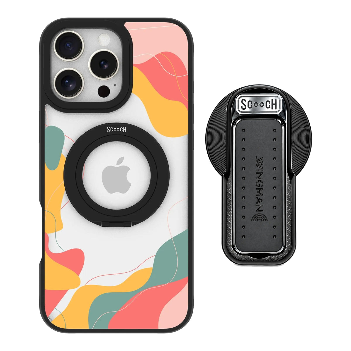 HaloCase Abstract Pastel for iPhone 16 Pro Max with Black Wingback for MagSafe