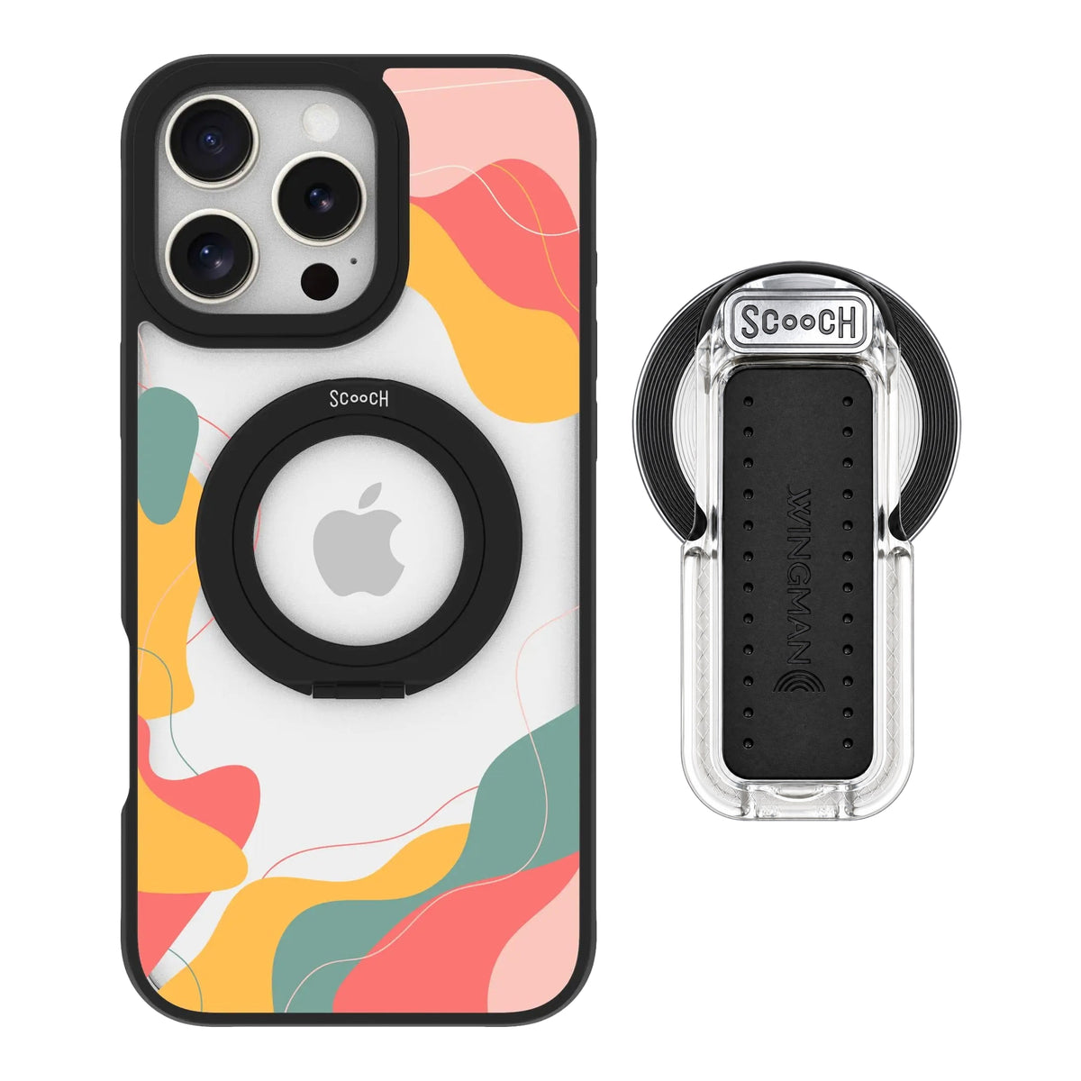 HaloCase Abstract Pastel for iPhone 16 Pro Max with Clear Wingback for MagSafe