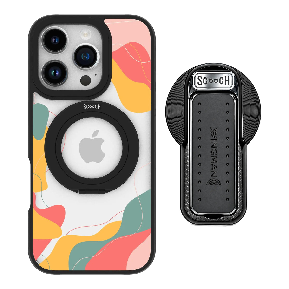 HaloCase Abstract Pastel for iPhone 16 Pro with Black Wingback for MagSafe