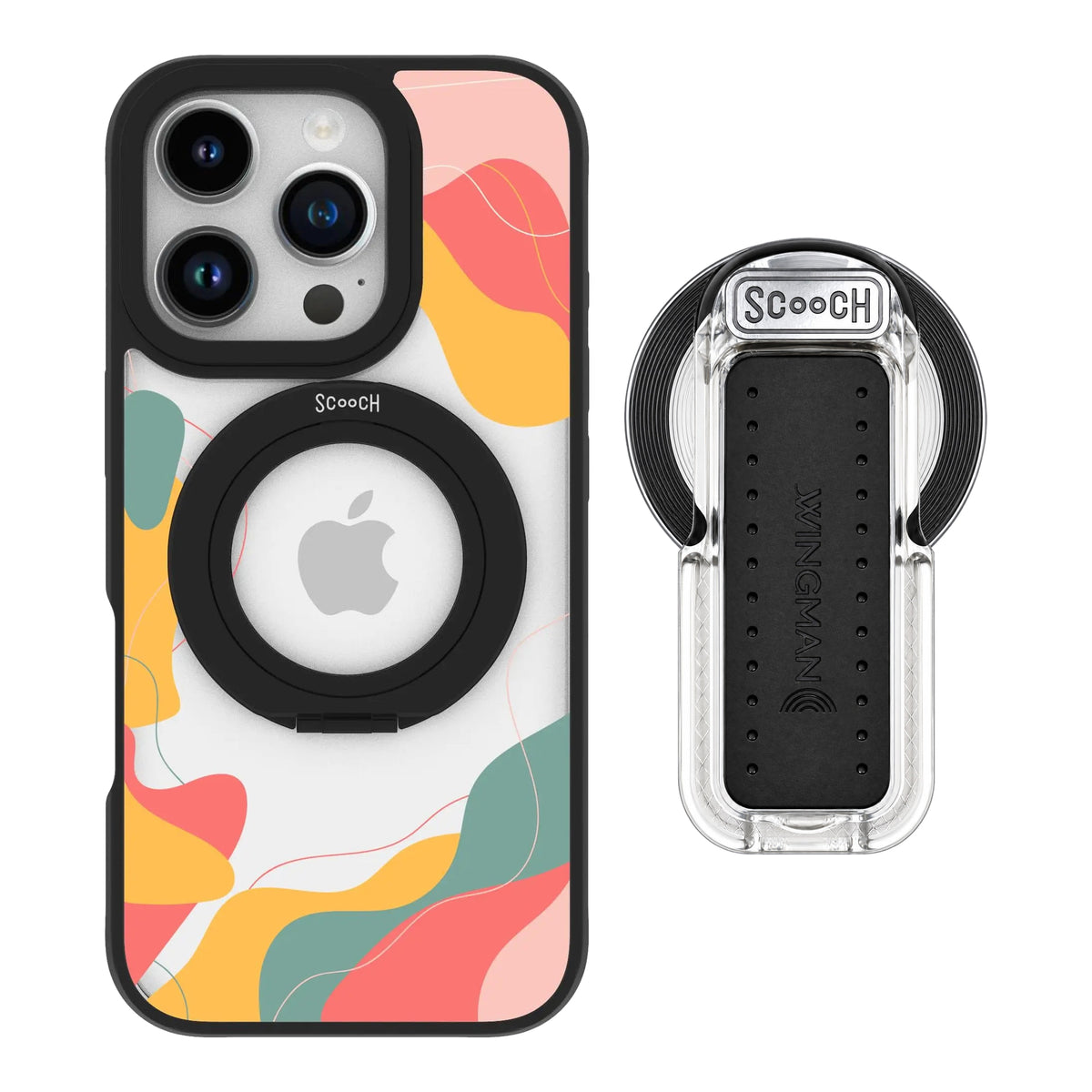 HaloCase Abstract Pastel for iPhone 16 Pro with Clear Wingback for MagSafe