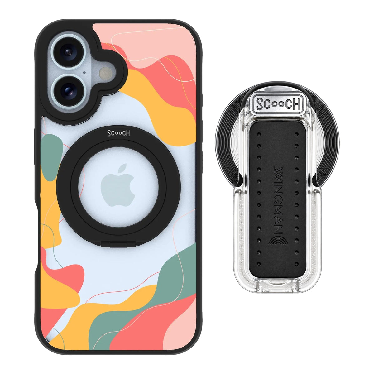 HaloCase Abstract Pastel for iPhone 16 with Clear Wingback for MagSafe