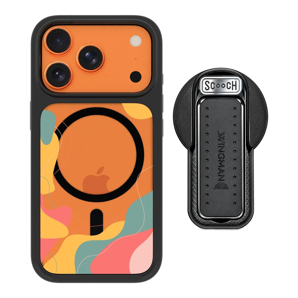 MagCase Abstract Pastel for iPhone 17 Pro with Black Wingback for MagSafe