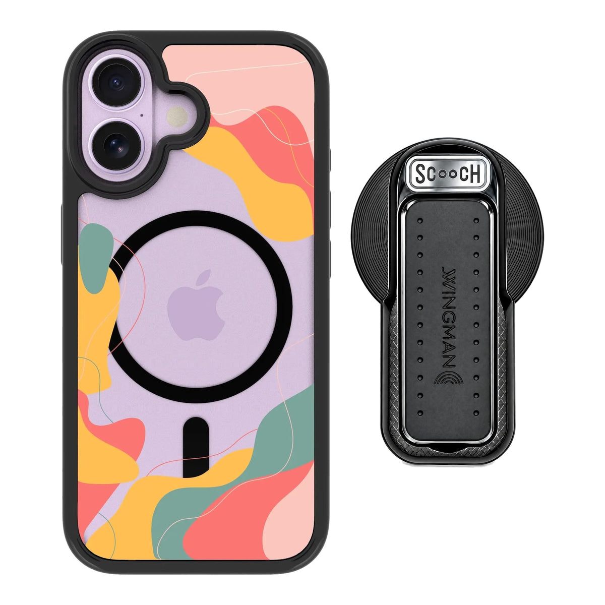 MagCase Abstract Pastel for iPhone 17 with Black Wingback for MagSafe