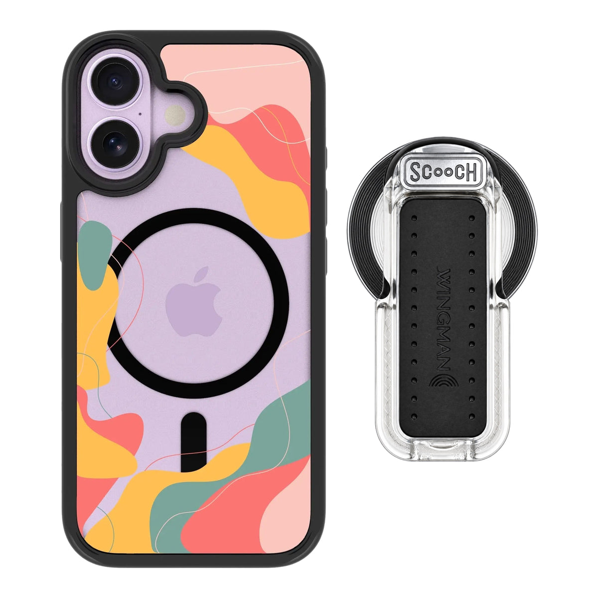 MagCase Abstract Pastel for iPhone 17 with Clear Wingback for MagSafe