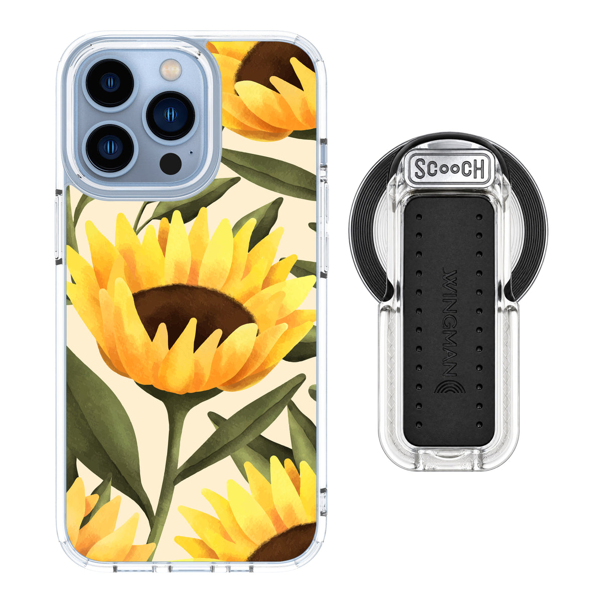 MagCase Blooming Sunflowers for iPhone 13 Pro with Clear Wingback for MagSafe