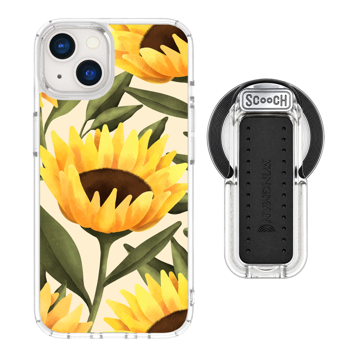MagCase Blooming Sunflowers for iPhone 13 with Clear Wingback for MagSafe