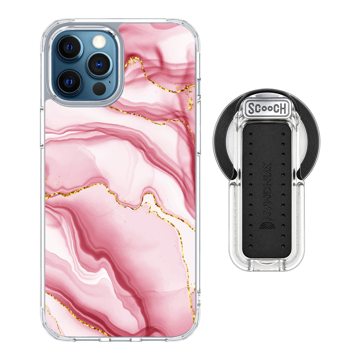 MagCase Blush Marble for iPhone 12 Pro Max with Clear Wingback for MagSafe