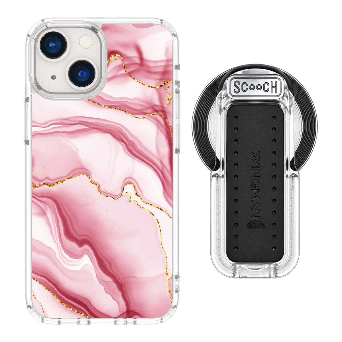MagCase Blush Marble for iPhone 13 mini with Clear Wingback for MagSafe