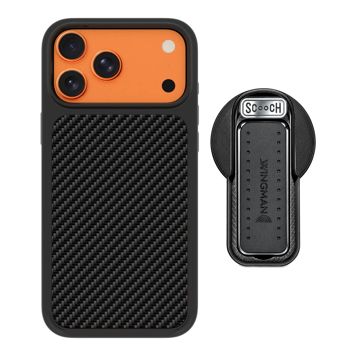 MagCase Carbon Fiber for iPhone 17 Pro Max with Black Wingback for MagSafe