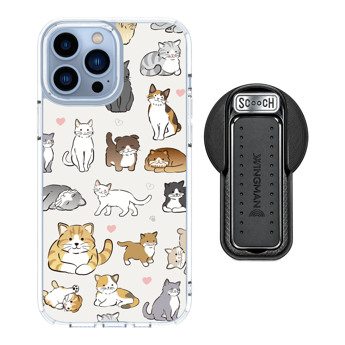 MagCase Cat Party for iPhone 13 Pro Max with Black Wingback for MagSafe