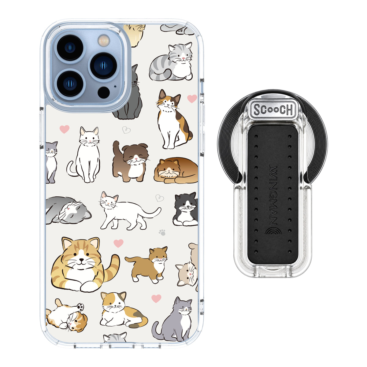 MagCase Cat Party for iPhone 13 Pro Max with Clear Wingback for MagSafe