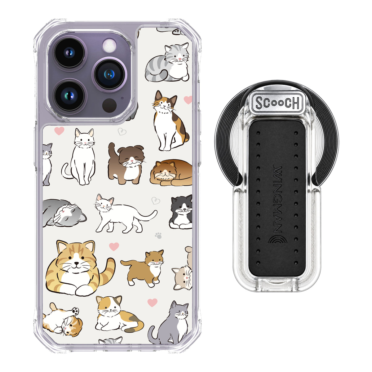 MagCase Cat Party for iPhone 14 Pro with Clear Wingback for MagSafe