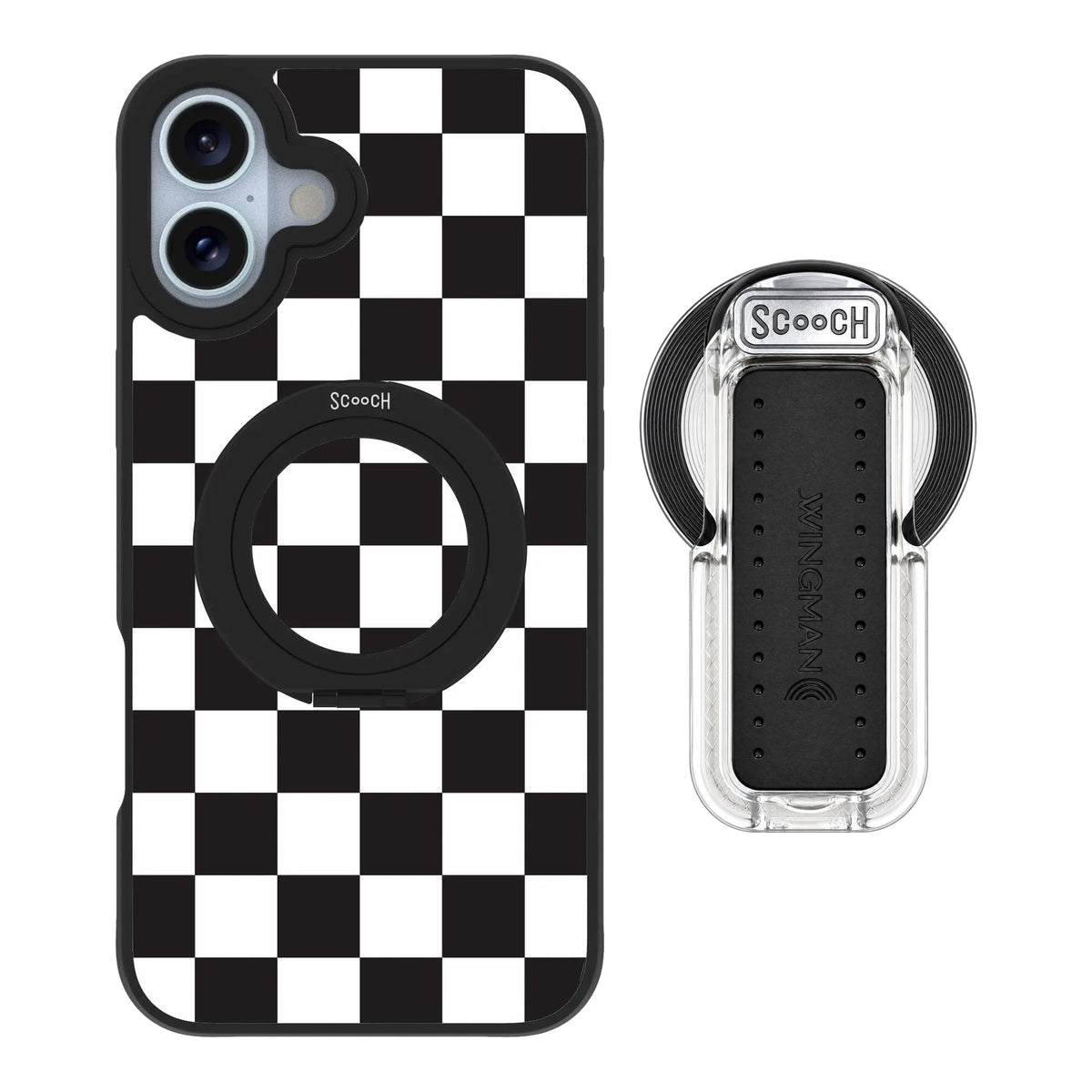 HaloCase Checkered for iPhone 16 Plus with Clear Wingback for MagSafe