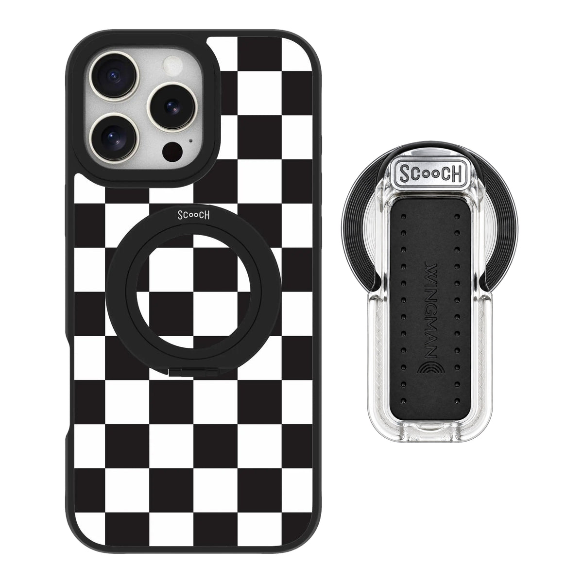 HaloCase Checkered for iPhone 16 Pro Max with Clear Wingback for MagSafe