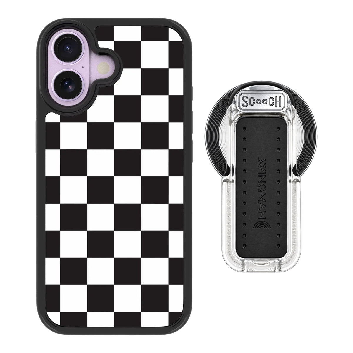 MagCase Checkered for iPhone 17 with Clear Wingback for MagSafe