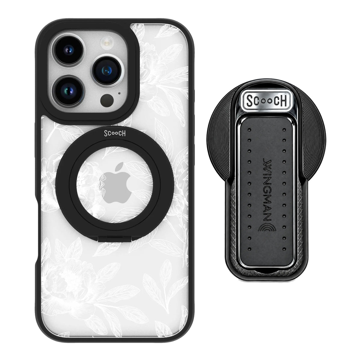 HaloCase Chinoiserie for iPhone 16 Pro with Black Wingback for MagSafe