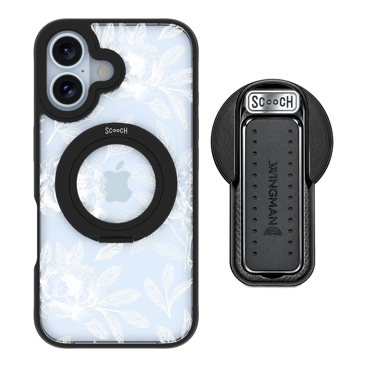 HaloCase Chinoiserie for iPhone 16 with Black Wingback for MagSafe