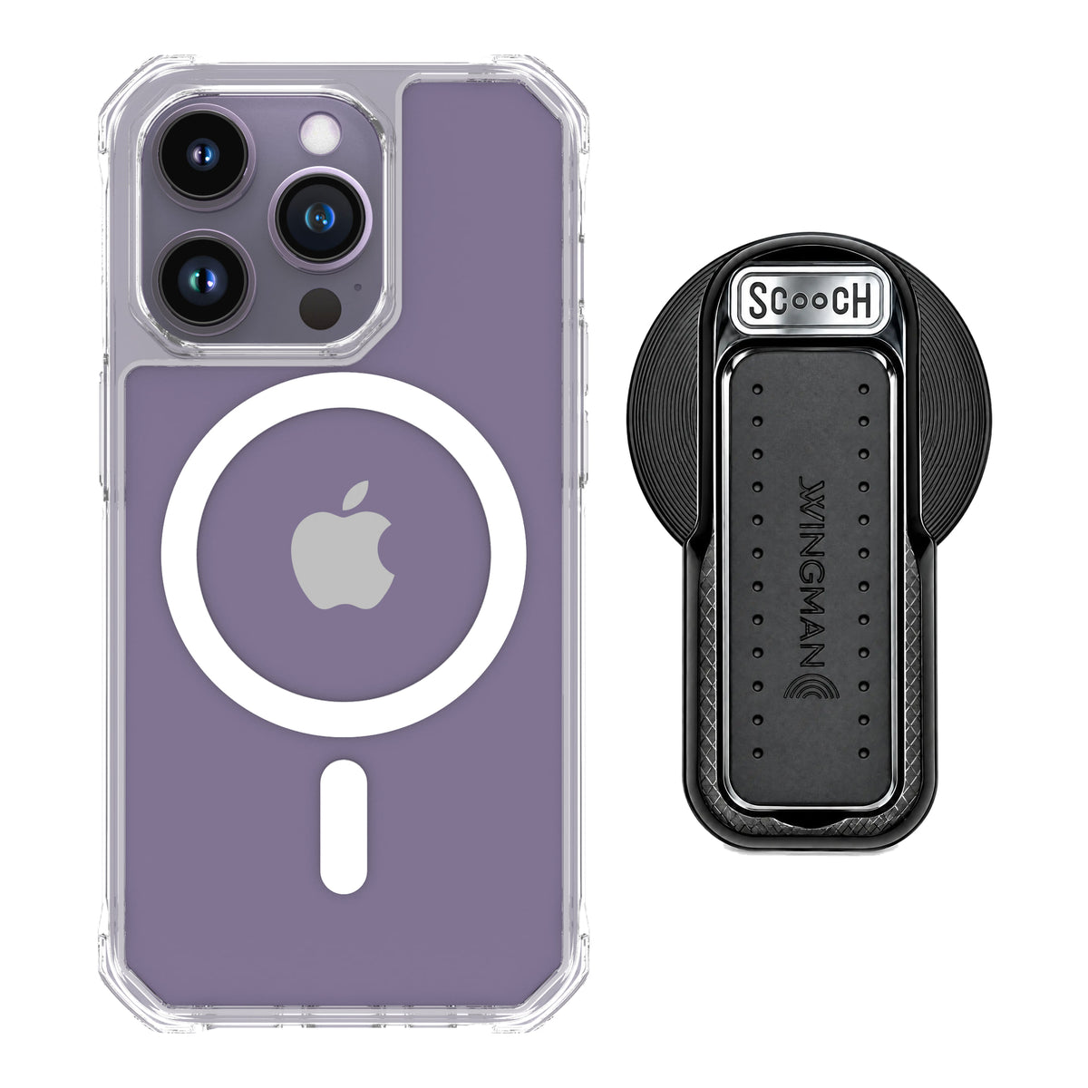 MagCase Clear for iPhone 14 Pro with Black Wingback for MagSafe