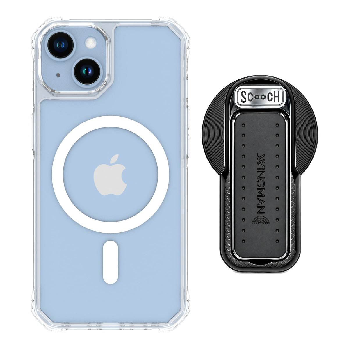 MagCase Clear for iPhone 14 with Black Wingback for MagSafe