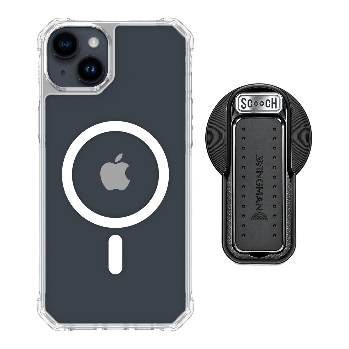 MagCase Clear for iPhone 15 Plus with Black Wingback for MagSafe