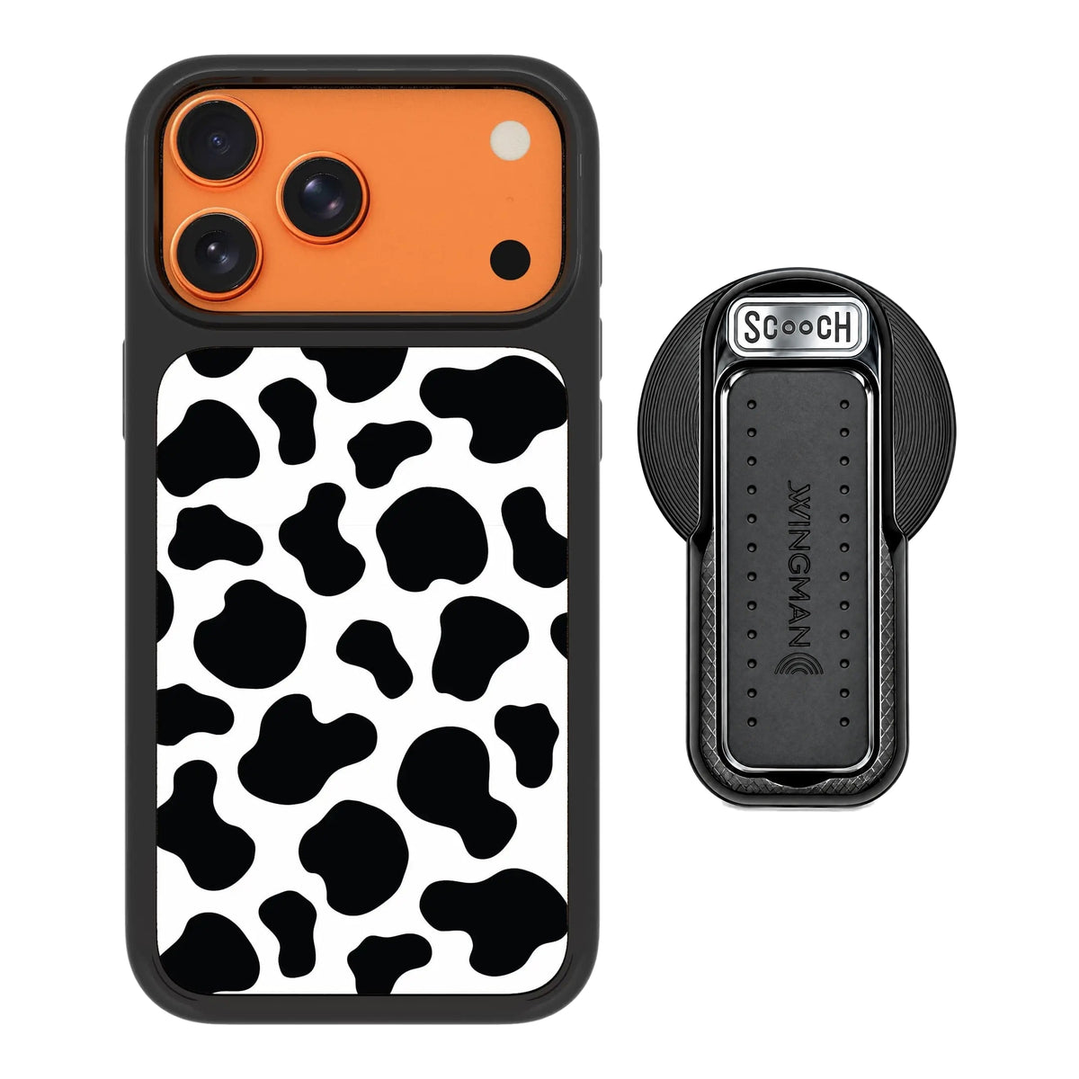 MagCase Cow Print for iPhone 17 Pro Max with Black Wingback for MagSafe