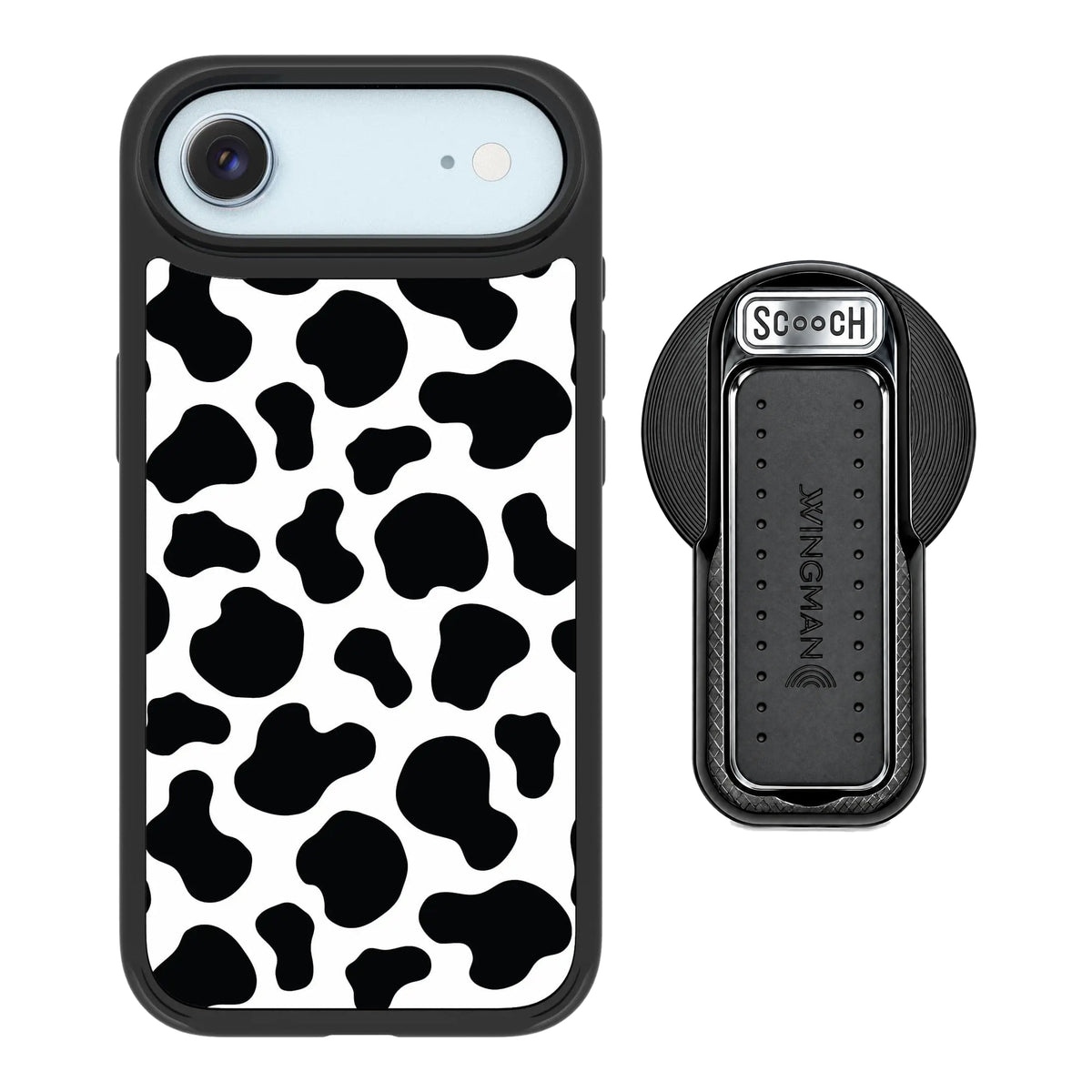 MagCase Cow Print for iPhone Air with Black Wingback for MagSafe