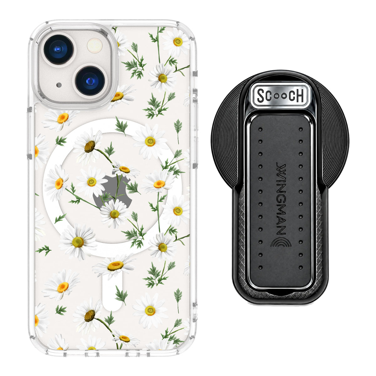MagCase Daisies for iPhone 13 mini with Black Wingback for MagSafe