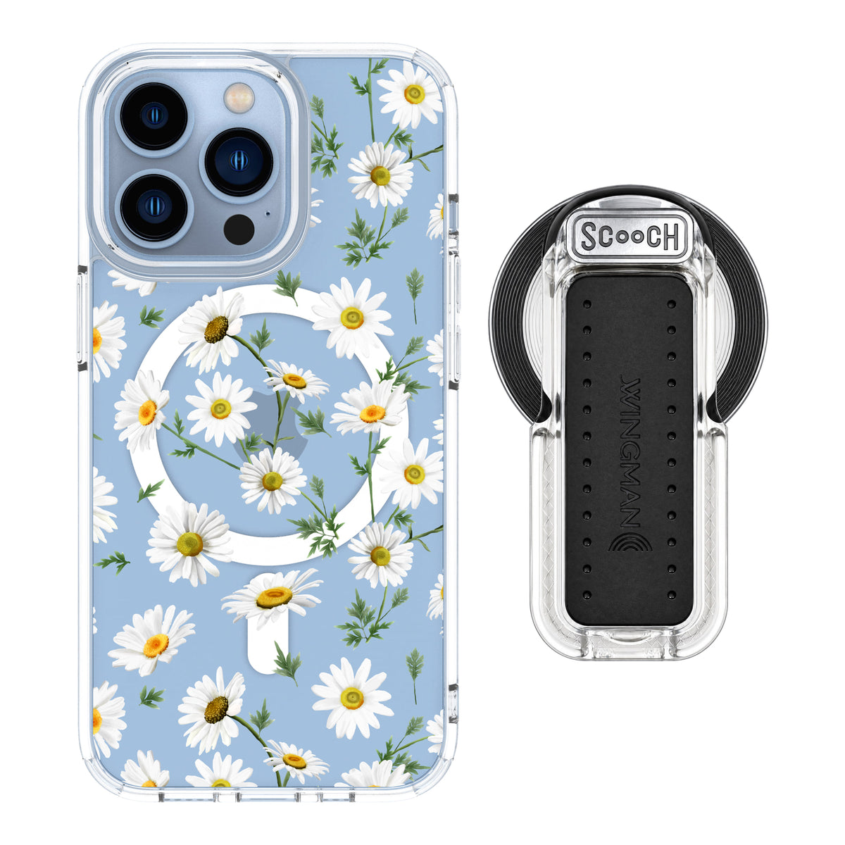 MagCase Daisies for iPhone 13 Pro with Clear Wingback for MagSafe