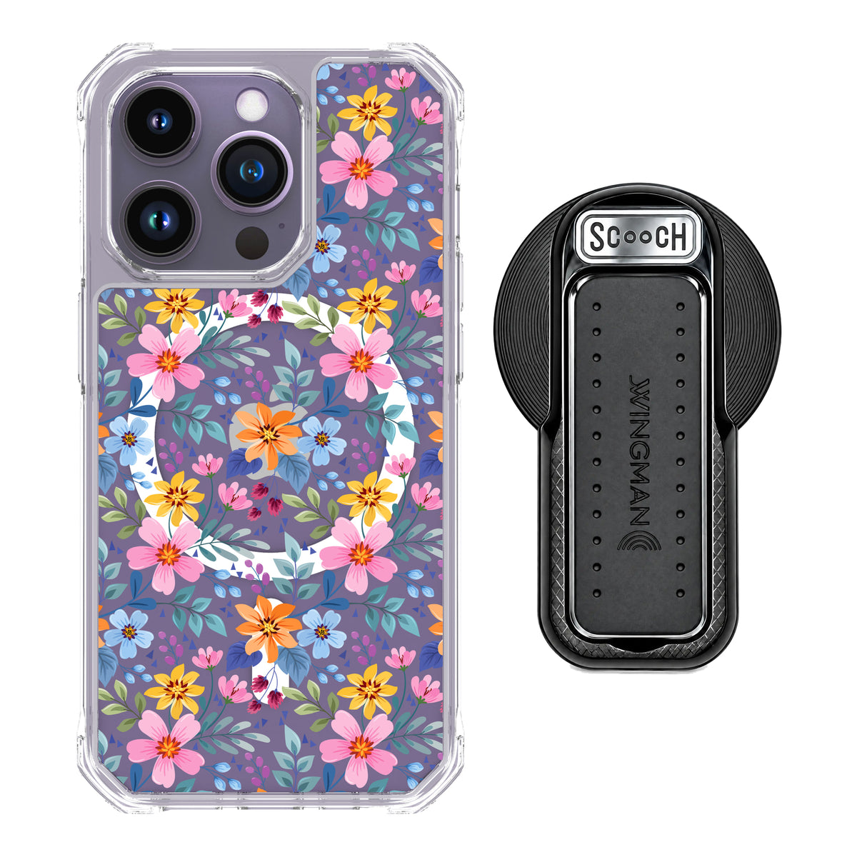MagCase Full Bloom for iPhone 14 Pro with Black Wingback for MagSafe