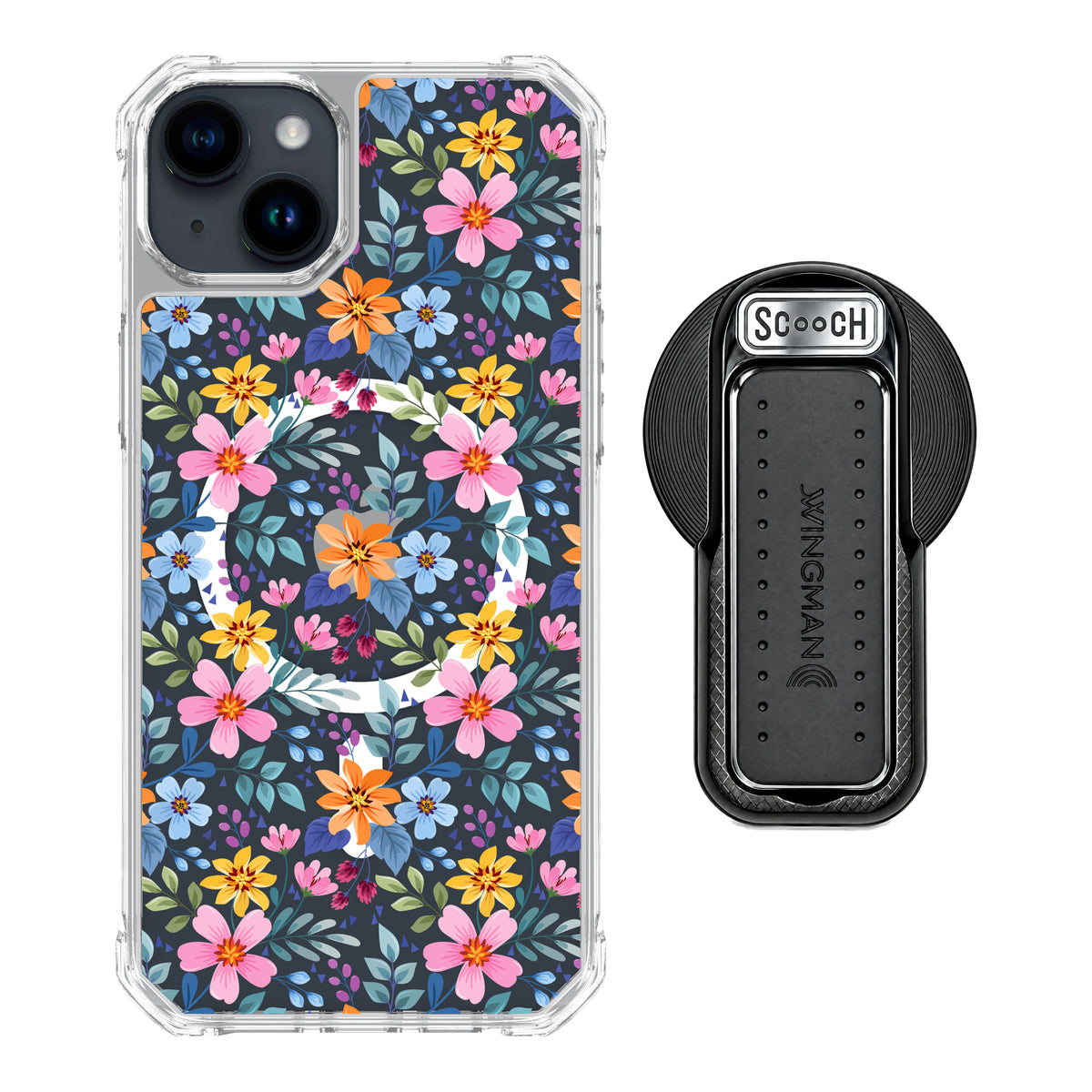 MagCase Full Bloom for iPhone 15 Plus with Black Wingback for MagSafe