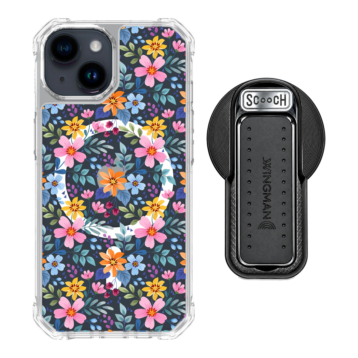 MagCase Full Bloom for iPhone 15 with Black Wingback for MagSafe