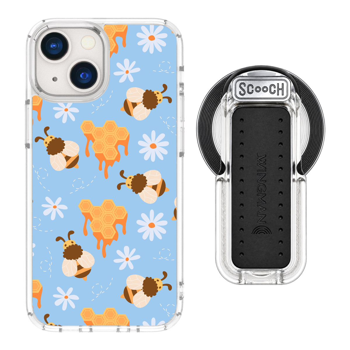 MagCase Honey Bees for iPhone 13 mini with Clear Wingback for MagSafe