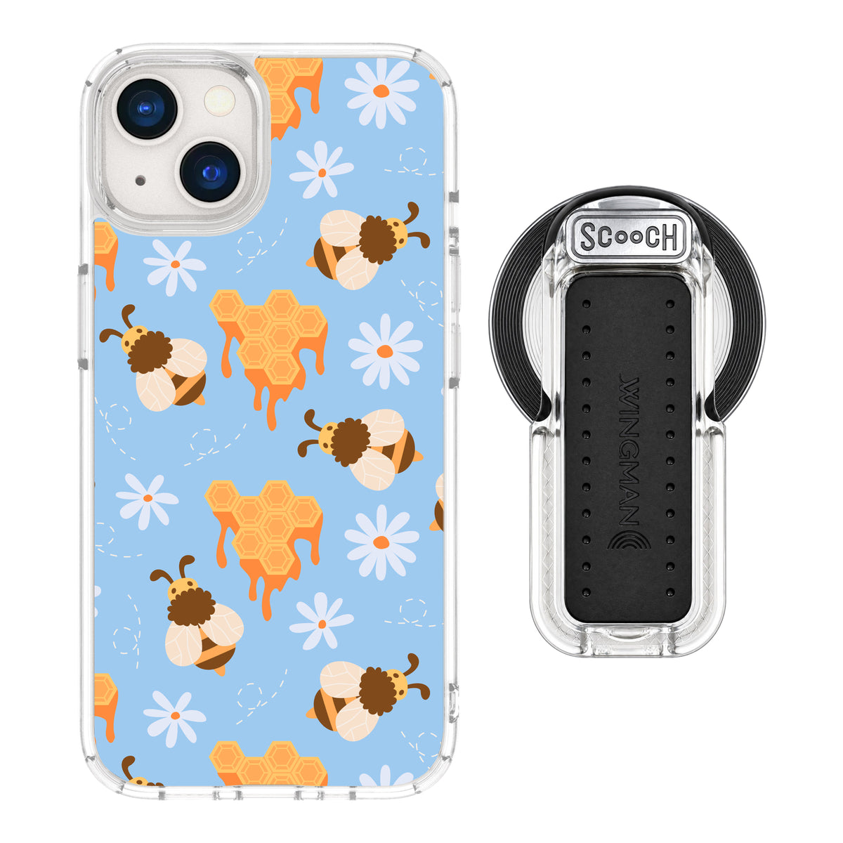 MagCase Honey Bees for iPhone 13 with Clear Wingback for MagSafe