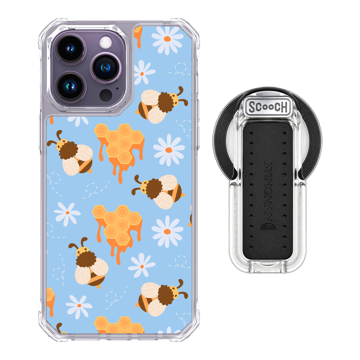 MagCase Honey Bees for iPhone 14 Pro Max with Clear Wingback for MagSafe