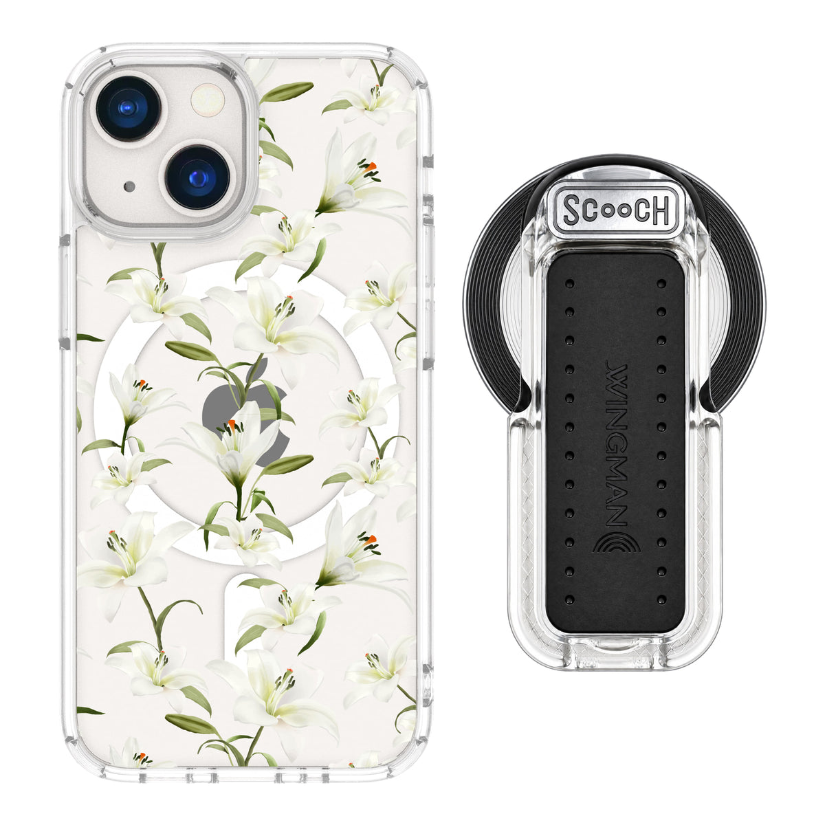 MagCase Lilies for iPhone 13 mini with Clear Wingback for MagSafe
