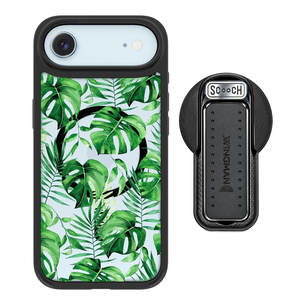 MagCase Monstera for iPhone Air with Black Wingback for MagSafe