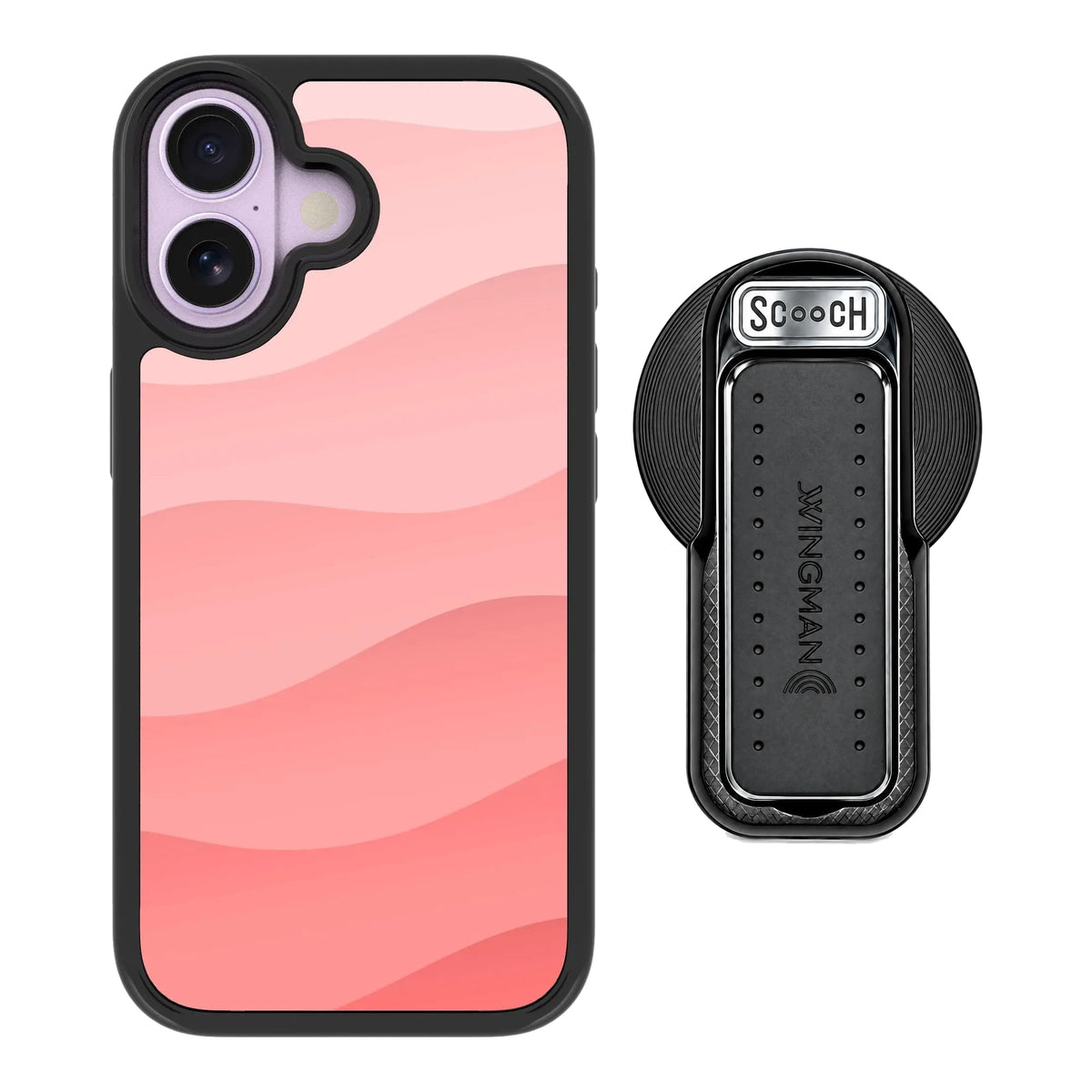 MagCase Pink Waves for iPhone 17 with Black Wingback for MagSafe