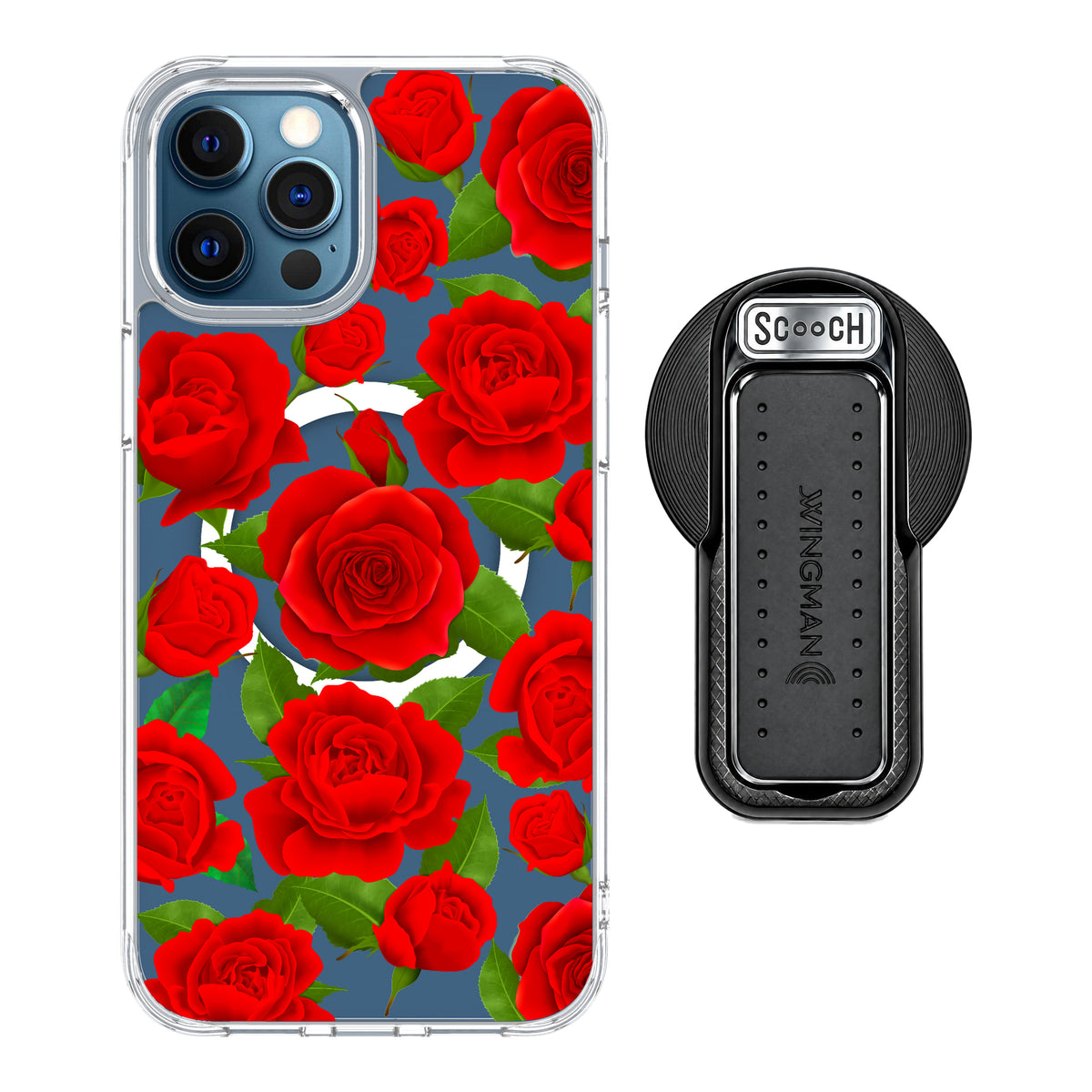 MagCase Rose Garden for iPhone 12 Pro Max with Black Wingback for MagSafe